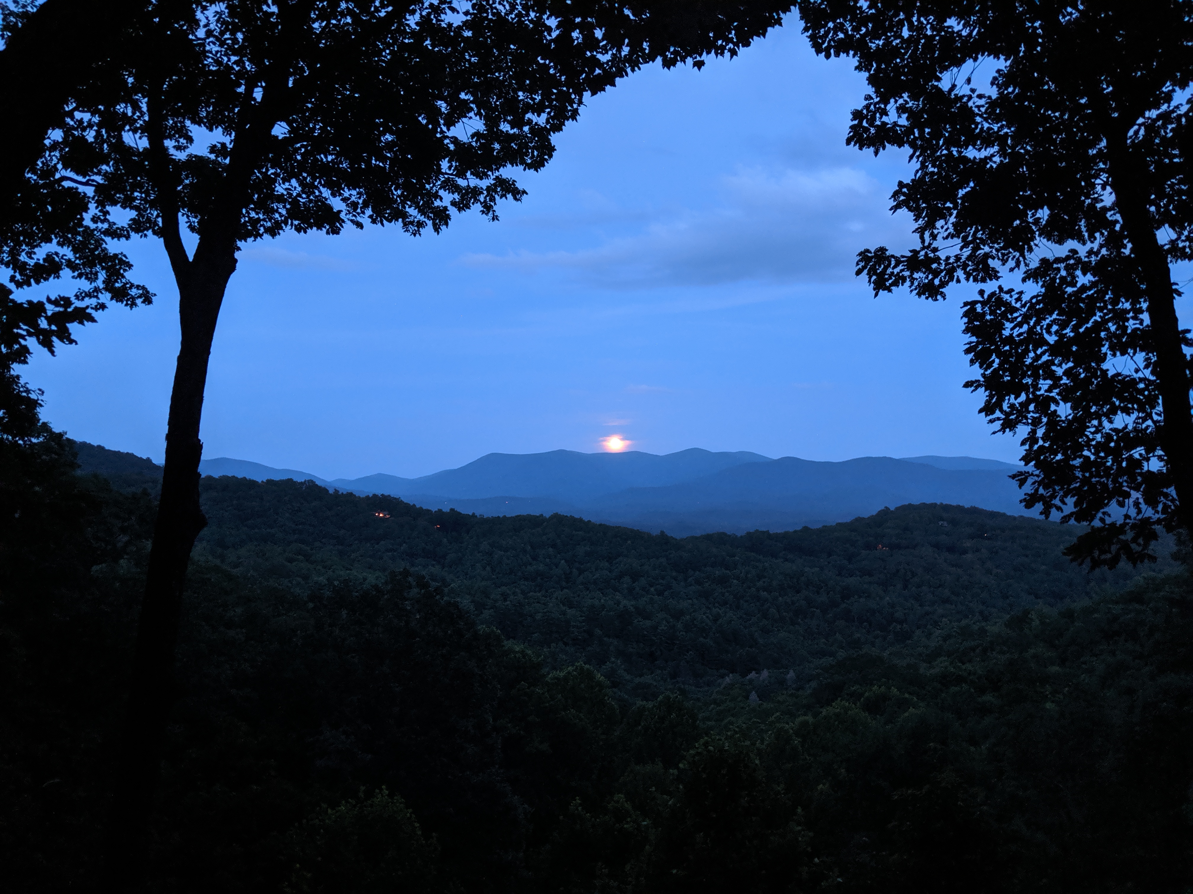 Evening blue over the mountains — quiet, calm, and a little dramatic.